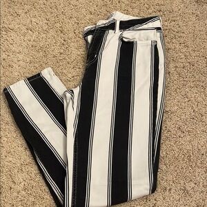 BDG Urban Outfitters Mom Black White Striped Pants Jeans 26W